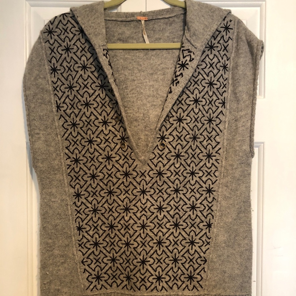 Free People Sleeveless Tunic Sweater w/Hood
